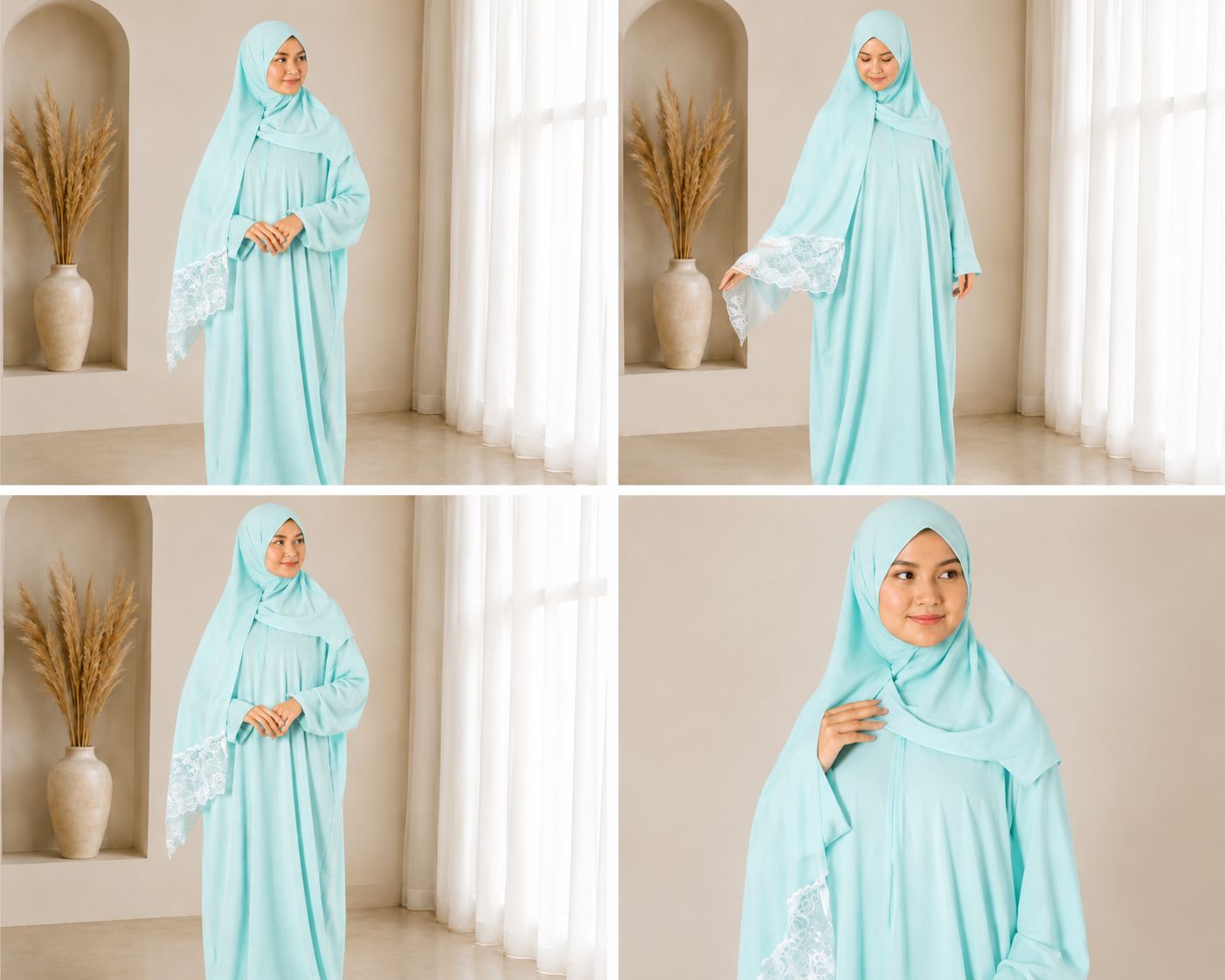 Women's Prayer Dress with attached Matching Khimar – Premium Islamic Salah Wear